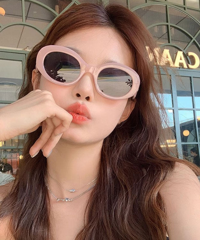 2025 New Pink Beach Dopamine Oval Sunglasses