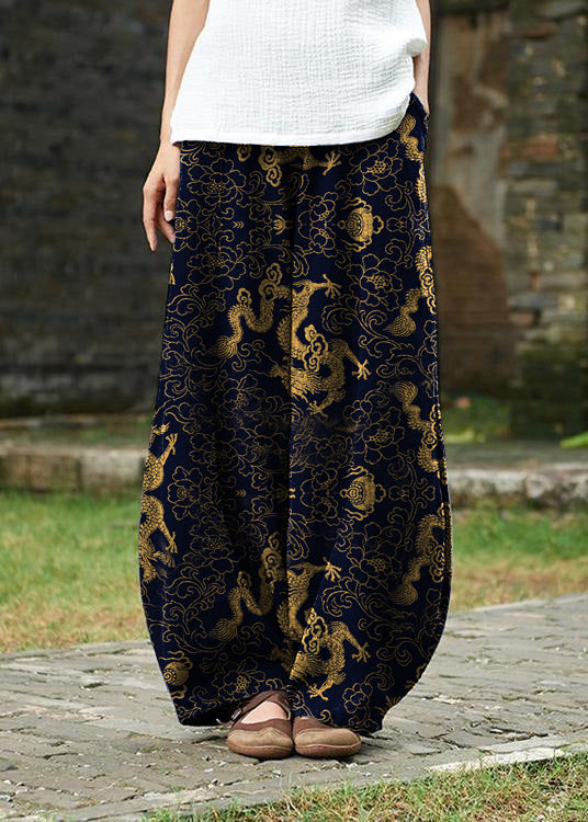 2025 cotton and linen women's Chinese style ramie wild pants yoga pants