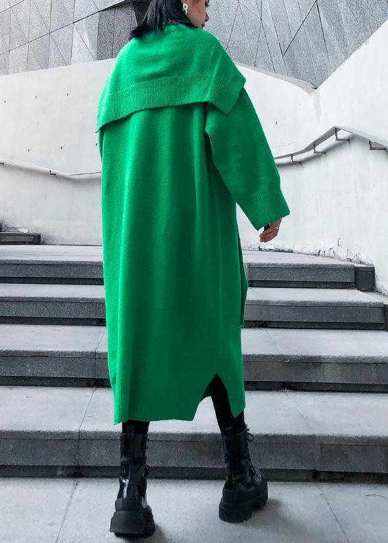 Aesthetic Two Pieces O Neck Sweater Outfits Quotes Green Hipster Sweater Dresses