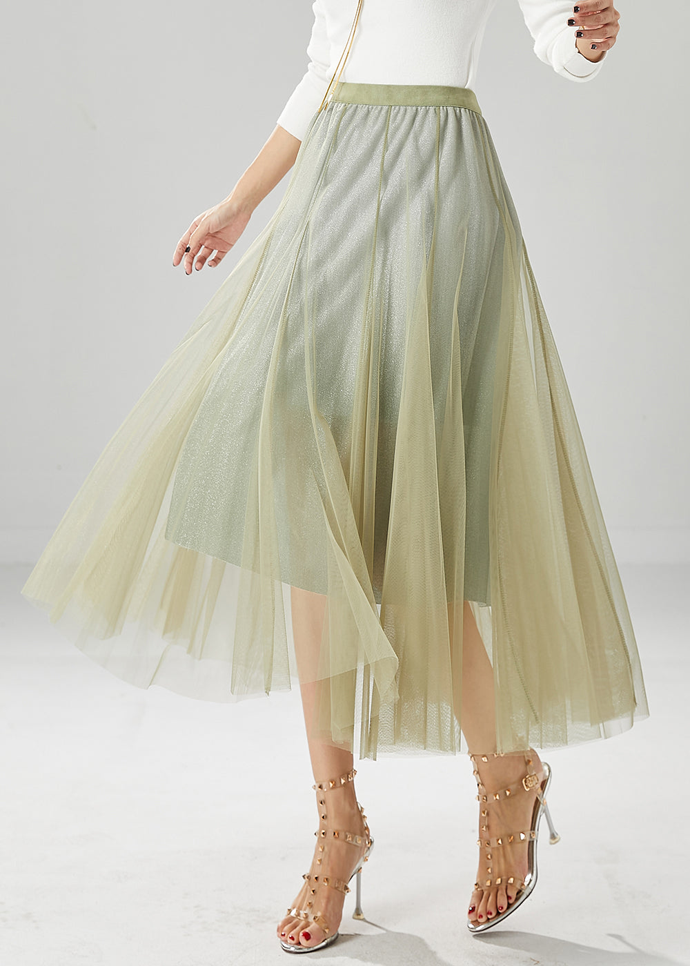 Art Green Exra Large Hem Tulle Skirt Summer