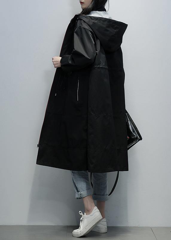 Art black Fashion clothes For Women coats hooded zippered coats