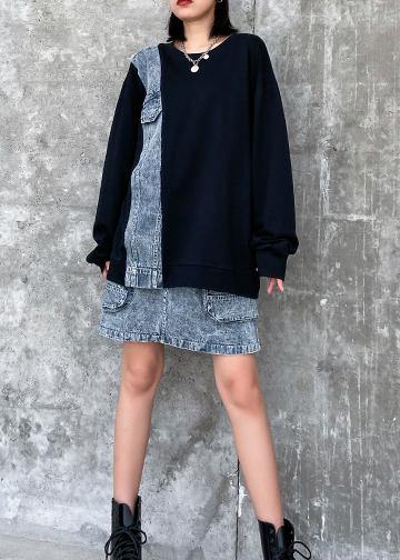 Autumn suit new female plus size fashion sweater + denim skirt two-piece