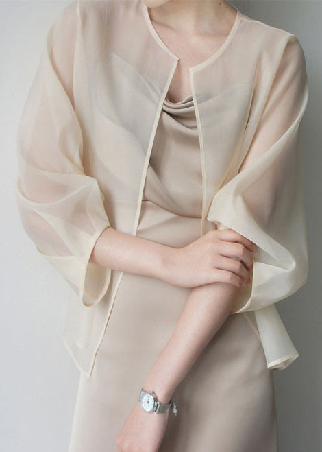 Beautiful Apricot Organza UPF 50+ Cardigans Summer