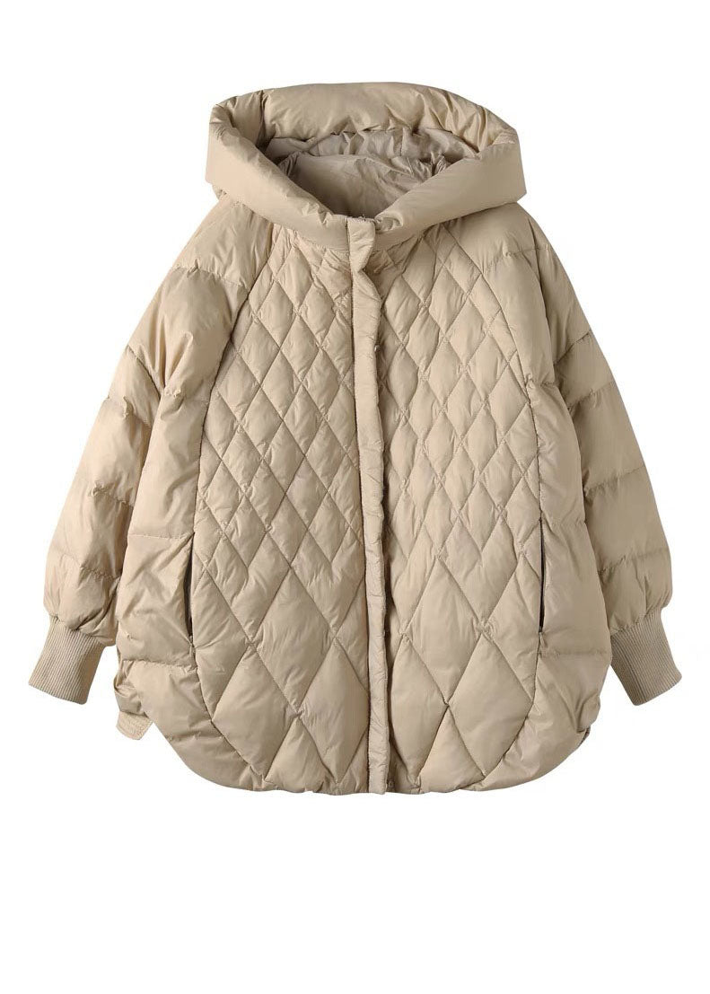 Beautiful Khaki Zip Up Casual Duck Down Winter down coat