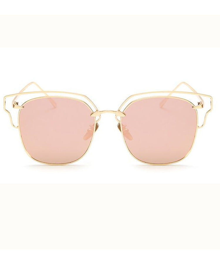 Beautiful Pink Vacation Beach Metal Sunglasses