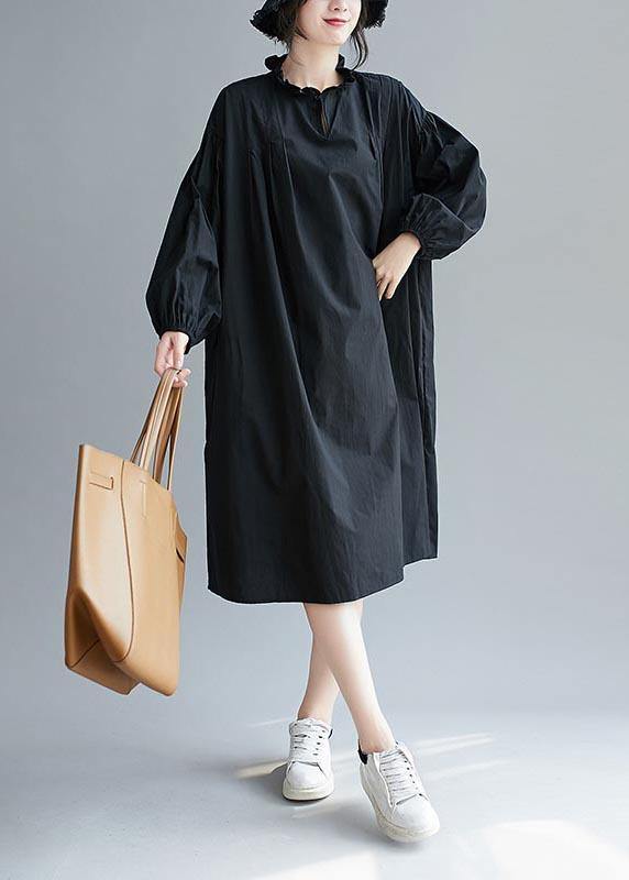 Beautiful Ruffled Baggy Black  Dresses