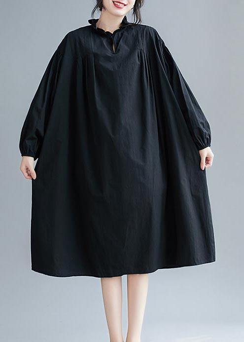 Beautiful Ruffled Baggy Black  Dresses