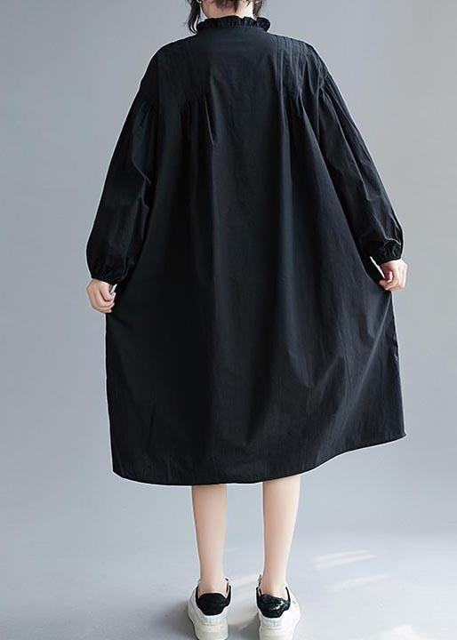 Beautiful Ruffled Baggy Black  Dresses