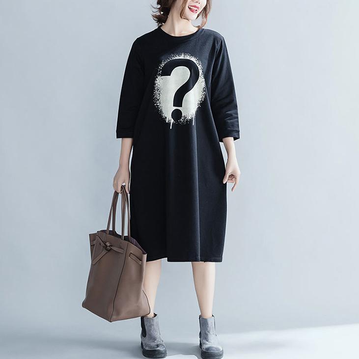 Beautiful black Cotton tunics for women plus size Photography pockets Art Dress