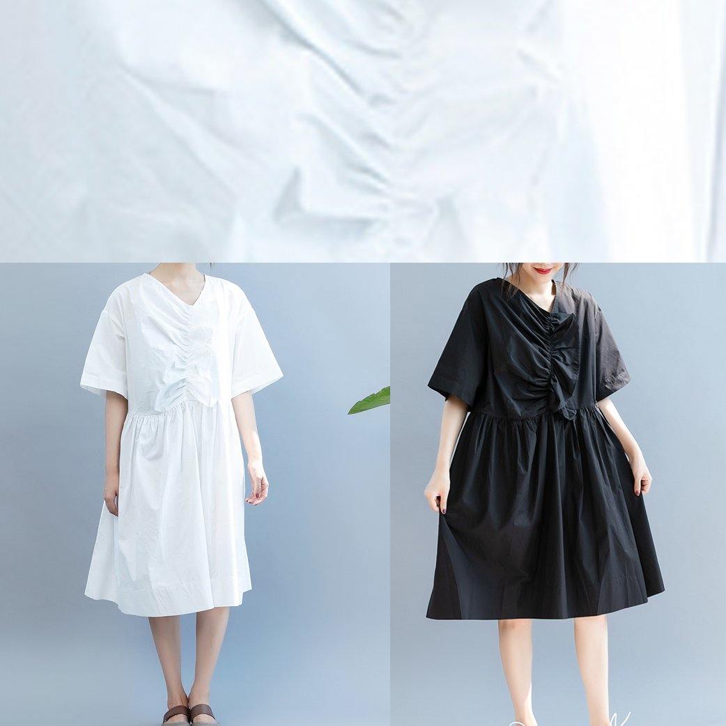 Beautiful black clothes For Women v neck Cinched A Line summer Dress