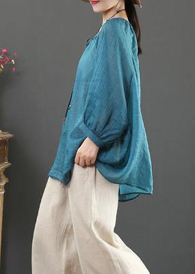 Beautiful green linen clothes For Women o neck half sleeve oversized summer shirt