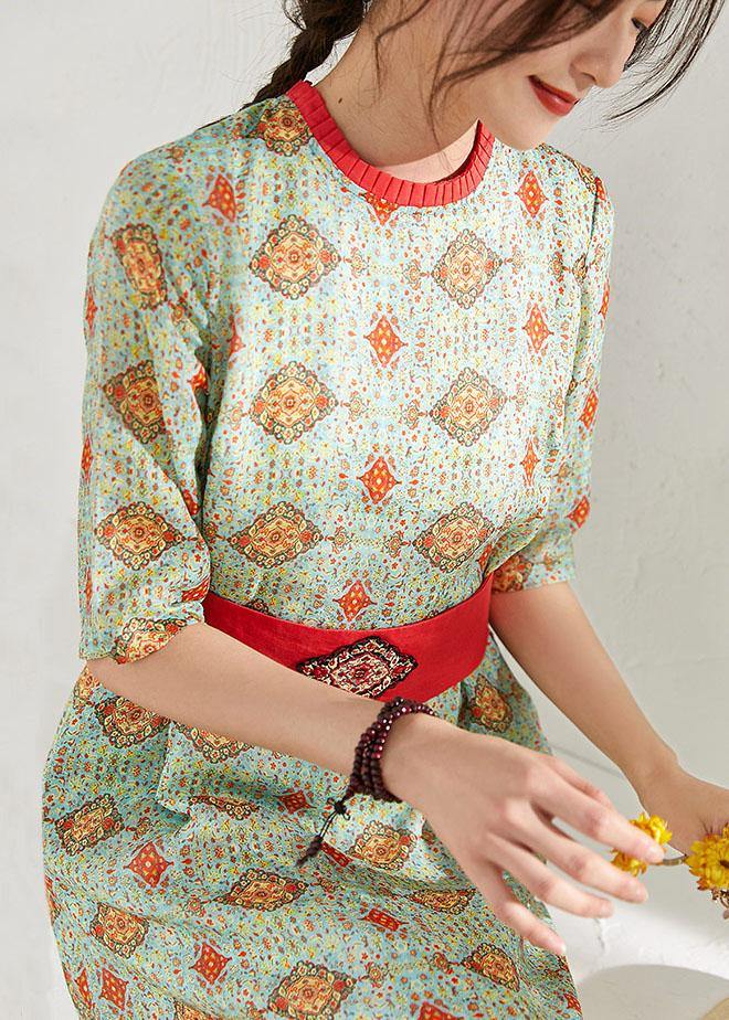 Beautiful o neck pockets linen dress Neckline floral Dresses