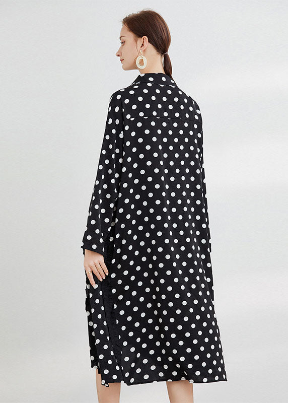 Bohemian Black Dot Peter Pan Collar Print shirts Dresses Spring