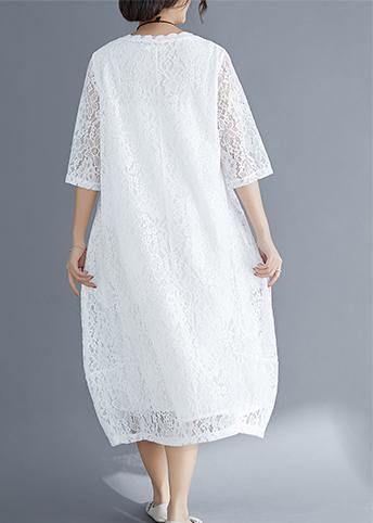 Bohemian Half sleeve o neck cotton Tunics stylish Inspiration white Maxi Dresses Summer