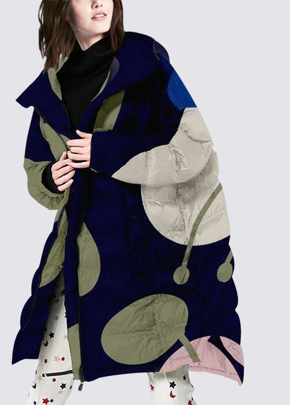 Bohemian Zip Up Print fashion Duck Down coat Winter