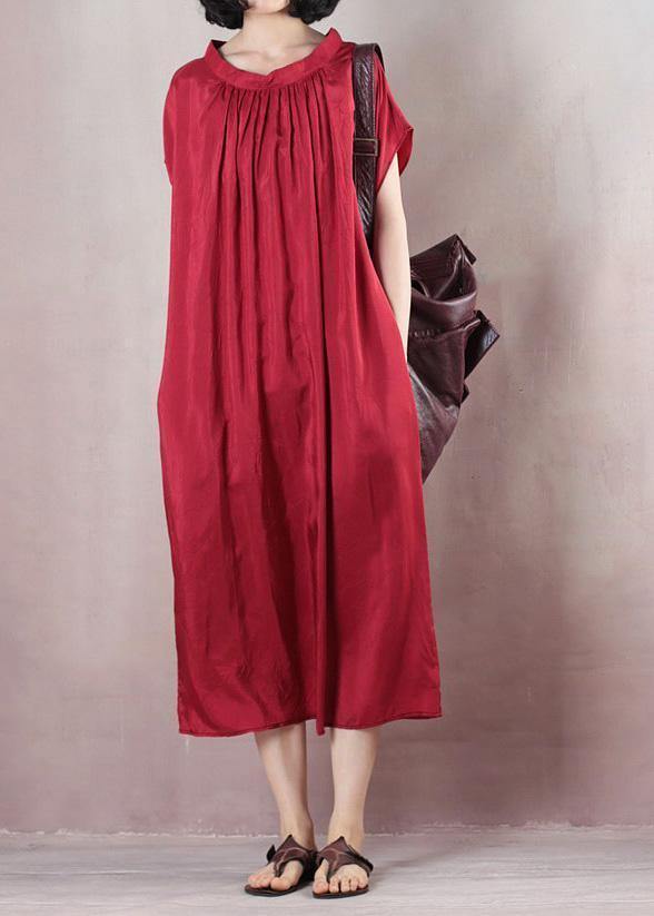 Bohemian short sleeve cotton summer outfit Shirts red A Line Dresses