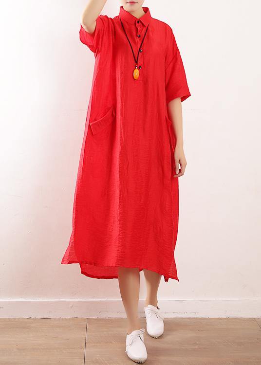 Bohemian side open Wardrobes design red Maxi Dress summer