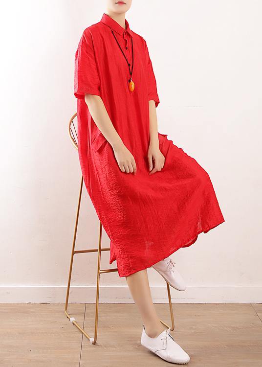 Bohemian side open Wardrobes design red Maxi Dress summer