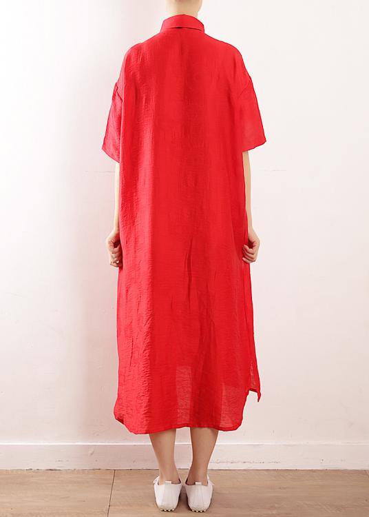 Bohemian side open Wardrobes design red Maxi Dress summer