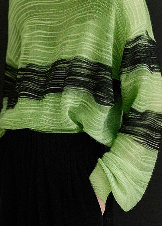 Boutique Green O Neck Cozy Woolen Sweater Fall