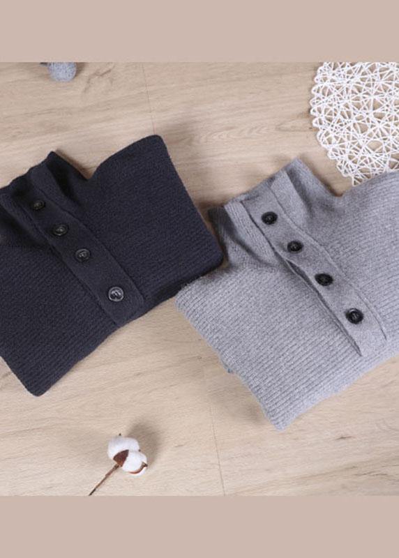 Boutique Grey Knit Casual Fall Sweater