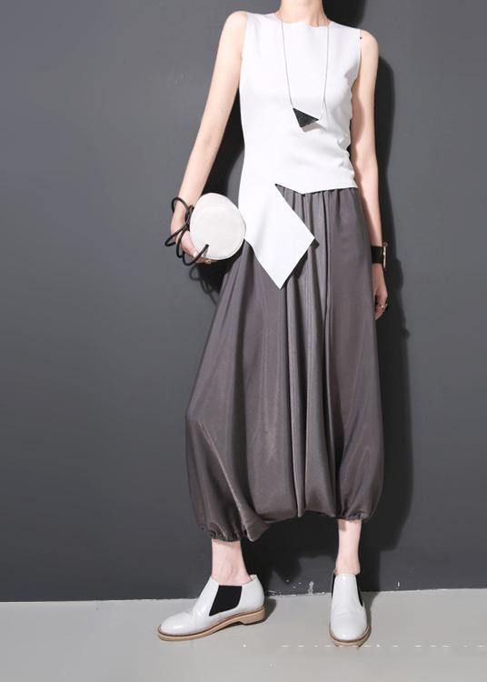 Casual Grey Chiffon lantern Pants Summer