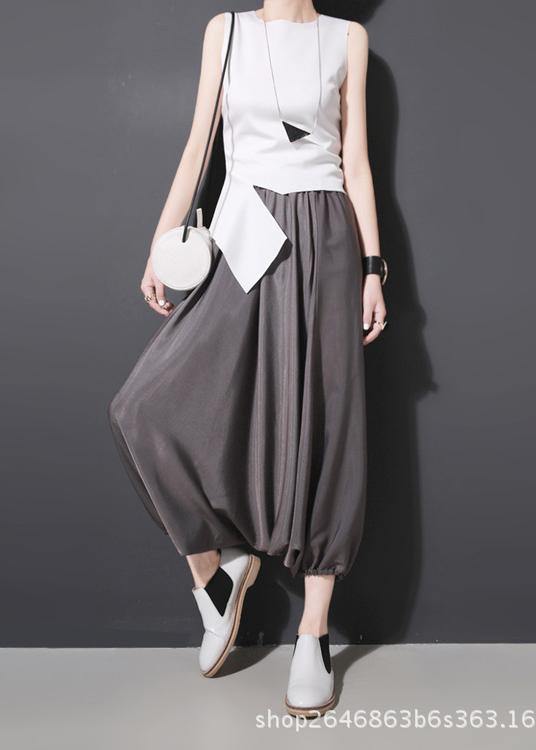 Casual Grey Chiffon lantern Pants Summer