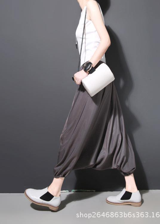 Casual Grey Chiffon lantern Pants Summer