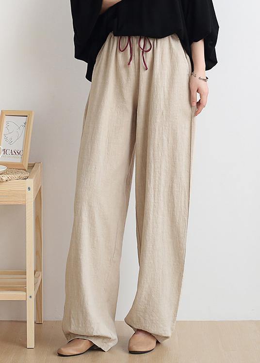 Casual Yellow Geometry trousers women 2025 new spring and summer bloomers linen high waist carrot pants