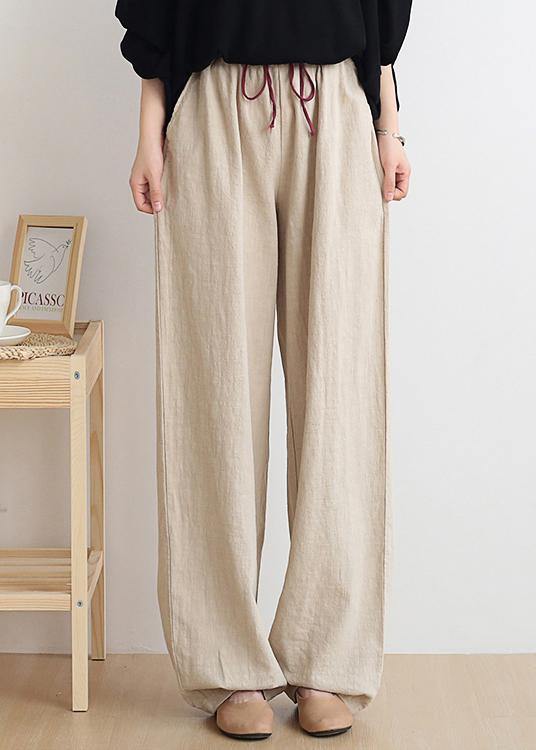 Casual Yellow Geometry trousers women 2025 new spring and summer bloomers linen high waist carrot pants