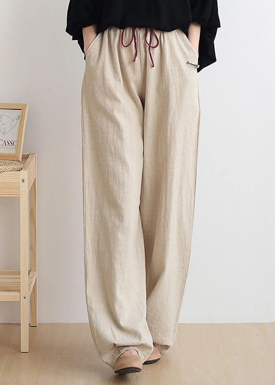 Casual White graffiti trousers women 2025 new spring and summer bloomers linen high waist carrot pants