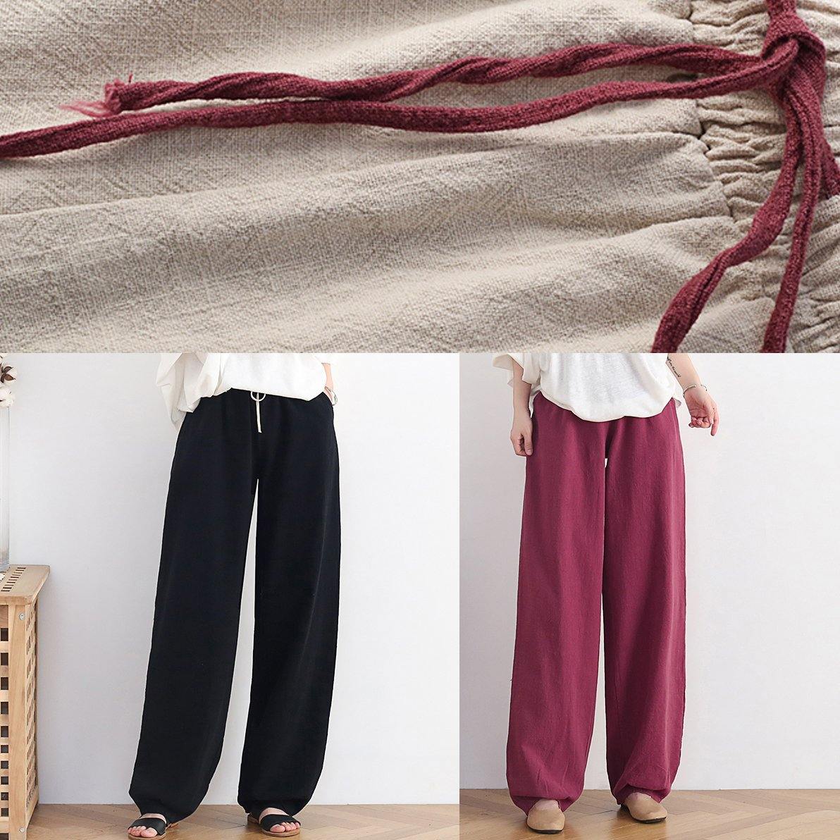 Casual Color Geometry trousers women 2025 new spring and summer bloomers linen high waist carrot pants