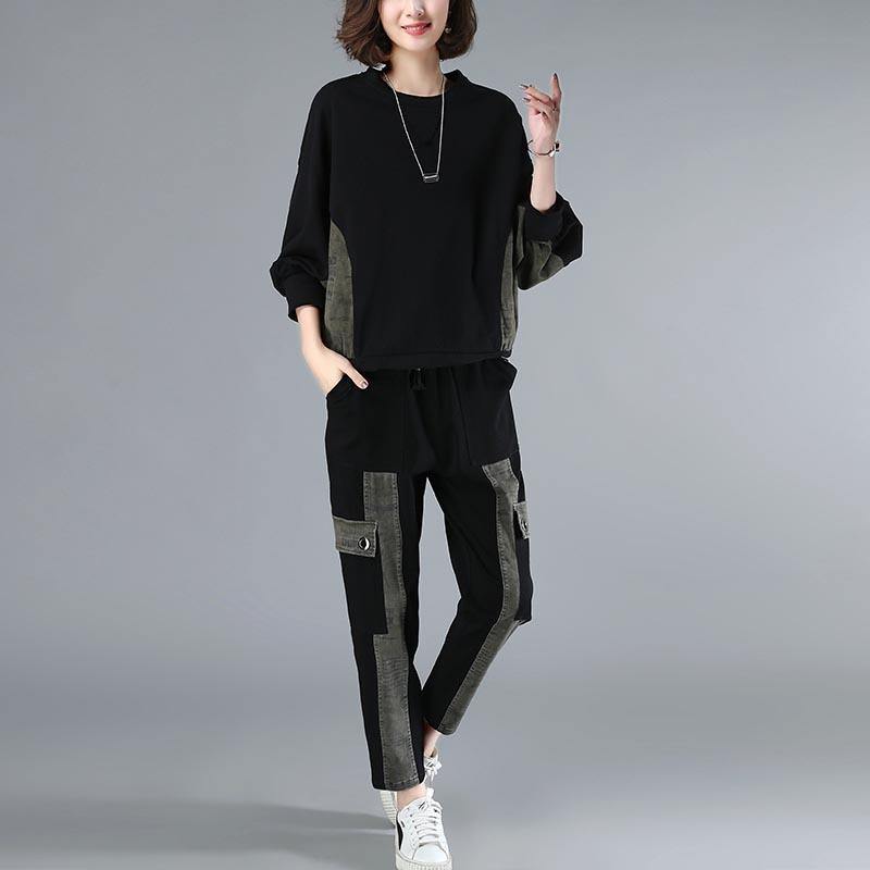 Casual Fashion Suit Women's New Loose Size Women's Black Suit