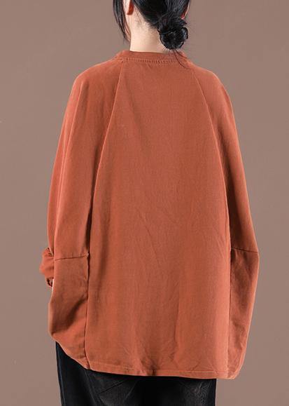 Chic Orange Casual Spring Tops