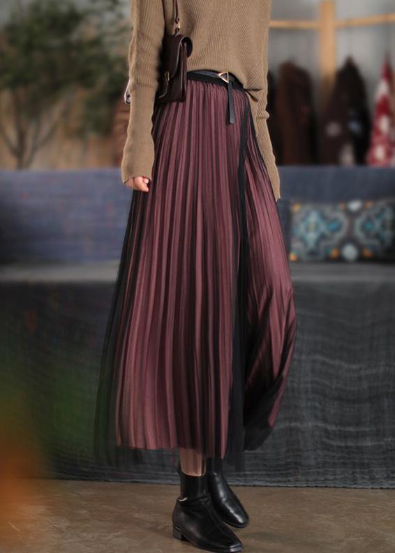 Classy Elastic Waist Cinched Spring Dresses Black Long Skirt