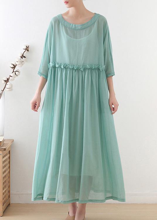 Comfy Royal Blue Half Sleeve Chiffon Loose Summer Ankle Dress