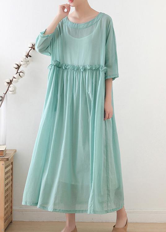 Comfy Royal Blue Half Sleeve Chiffon Loose Summer Ankle Dress