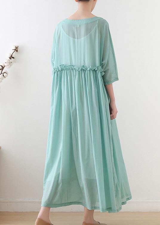 Comfy Royal Blue Half Sleeve Chiffon Loose Summer Ankle Dress