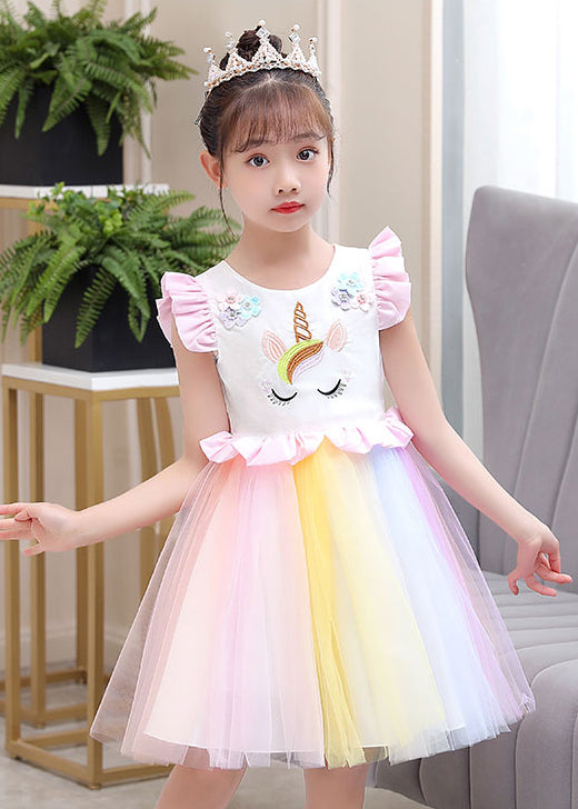 DIY White Embroideried Patchwork Ruffled Cotton Baby Girls Dresses Butterfly Sleeve