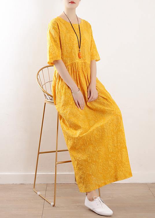 DIY half sleeve linen Wardrobes Tutorials yellow Dresses summer