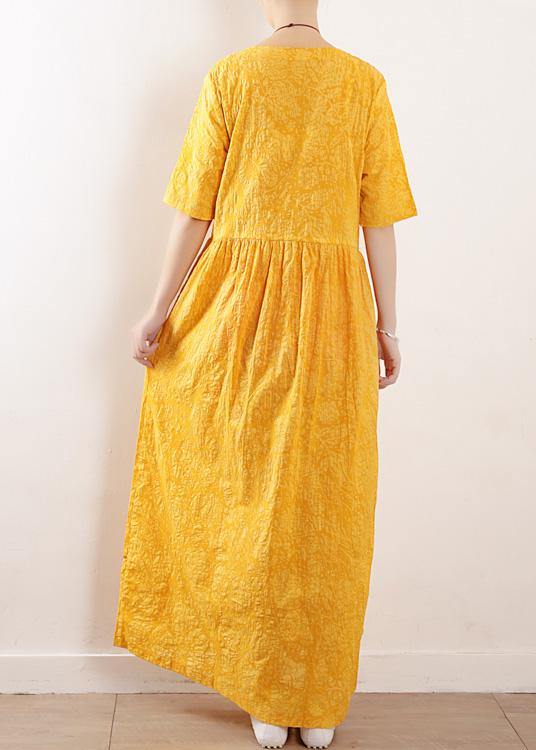 DIY half sleeve linen Wardrobes Tutorials yellow Dresses summer