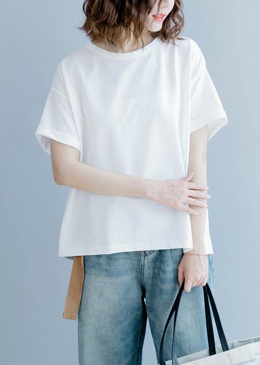 DIY o neck back side open tops Wardrobes white shirt