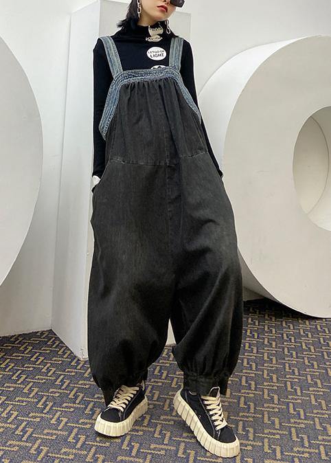 Denim overalls 2025 new fashion plus size casual nine-point lantern pants female summer jumpsuit