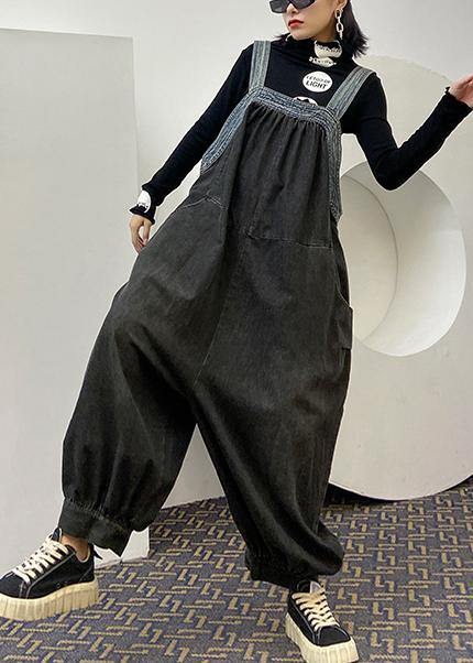 Denim overalls 2025 new fashion plus size casual nine-point lantern pants female summer jumpsuit