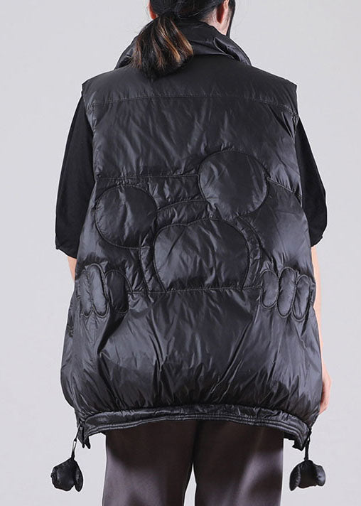 Elegant Black zippered Duck Down Sleeveless down vest