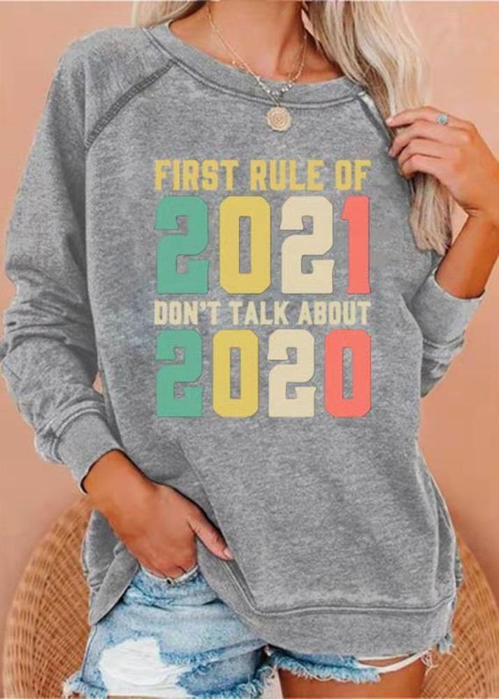 FRIST RULE OF 2025,DON'T TALK ABOUT 2025' Graphic Gray Hoodies