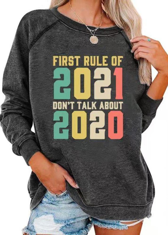 FRIST RULE OF 2025,DON'T TALK ABOUT 2025' Graphic Gray Hoodies