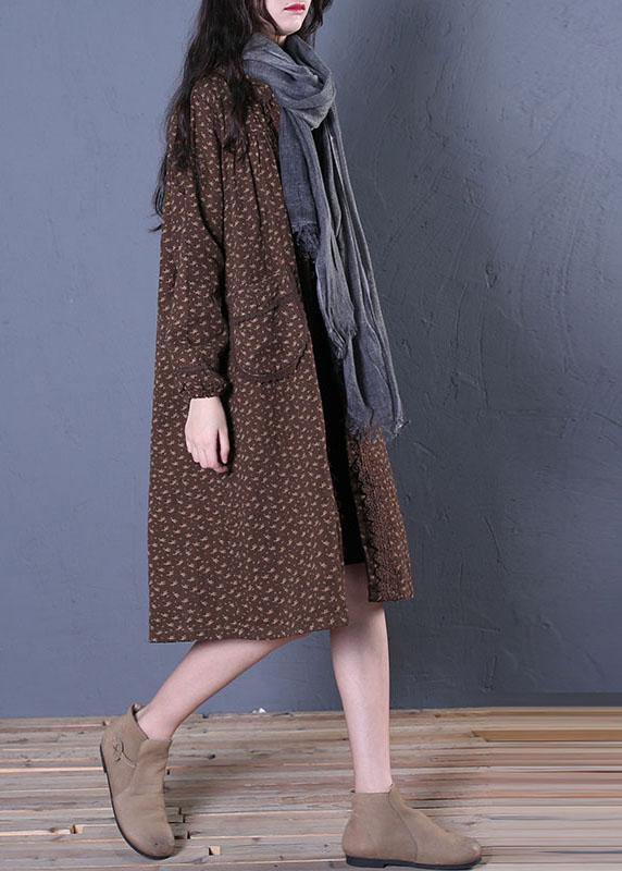 Fashion plus size Coats fall black print hooded coats