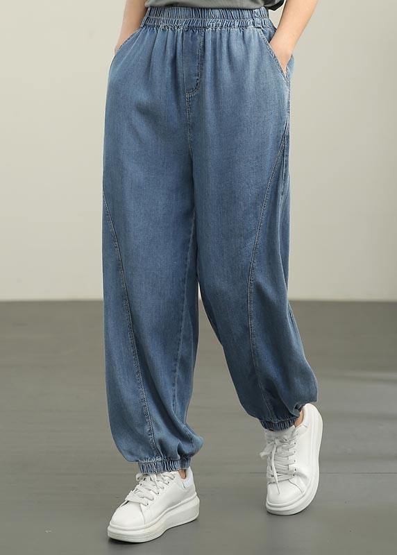 Fine Navy High Waist Jeans Summer Pants