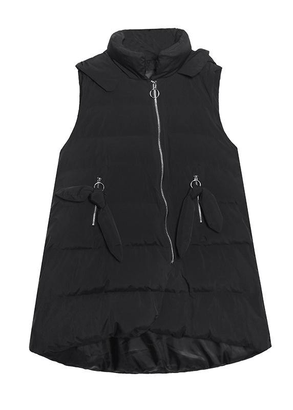 Fine plus size clothing winter jacket winter coats black hooded sleeveless Parkas for women